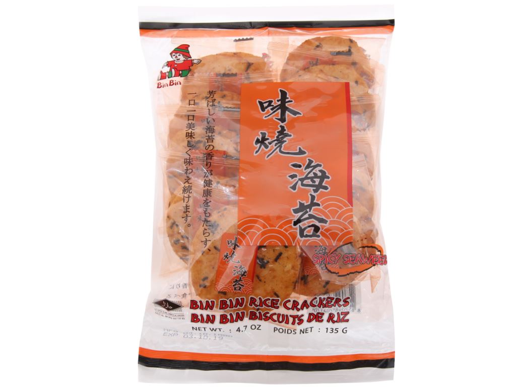 Bánh Gạo Bin Bin Rong Biển Cay 135g